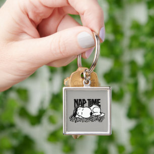 Sten Tees Snoopy Nap Time Fyrkantig Silverfärgad Nyckelring
