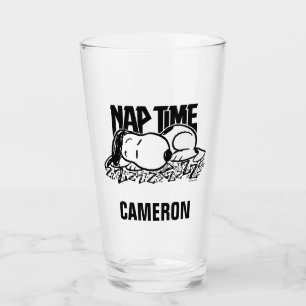 Sten Tees Snoopy Nap Time Lägg till ditt namn Glaskopp