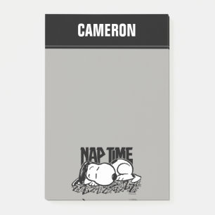 Sten Tees Snoopy Nap Time Lägg till ditt namn Post-it Block