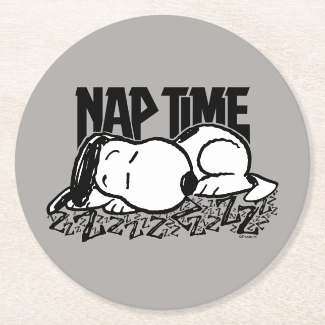Sten Tees | Snoopy Nap Time Underlägg Papper Rund (Framsidan)