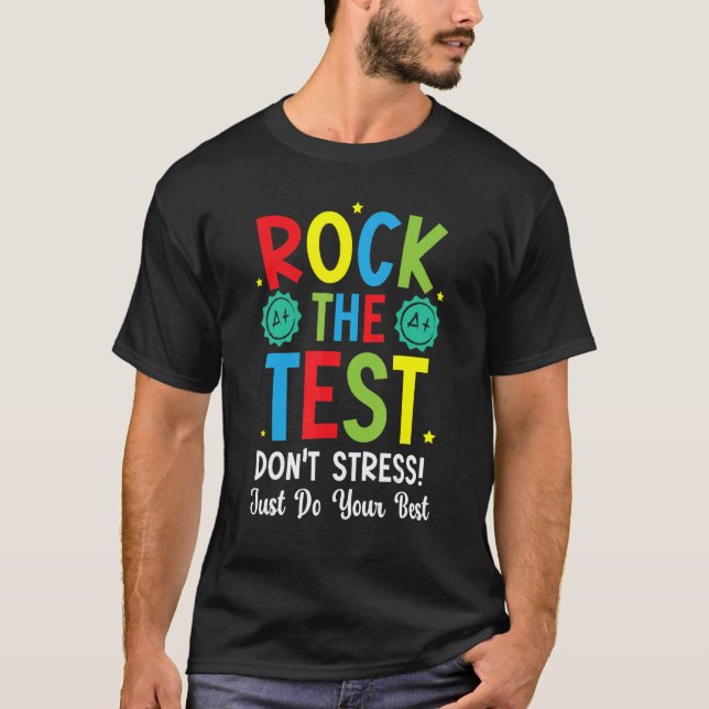 Sten testdag 1 för en testlärare t shirt (Framsida)