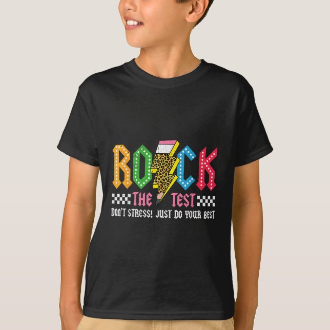Sten Testdagen Stressar inte Abcd Alphabe T Shirt (Framsida)