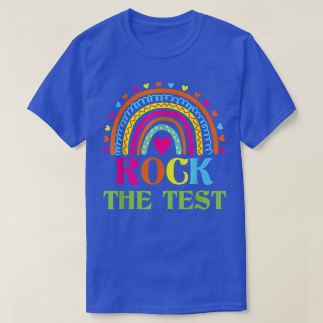 Sten testdagslärarens testdag för regnbåge t shirt (Design framsida)