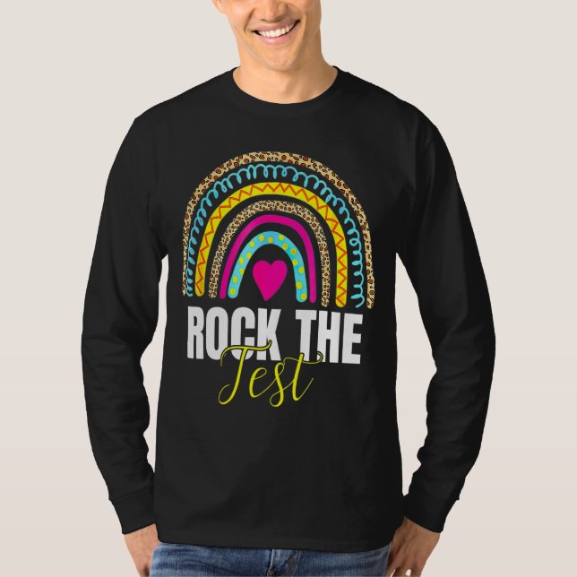 Sten testdagslärarens testdag för regnbåge t shirt (Framsida)