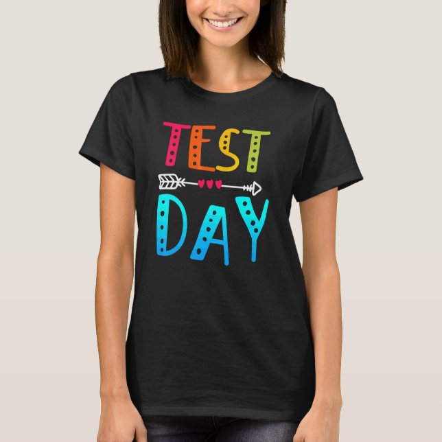 Sten testdagslärarens testdag för regnbåge t shirt (Framsida)