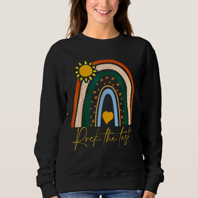 Sten testdagslärarens testdag för regnbåge t shirt (Framsida)