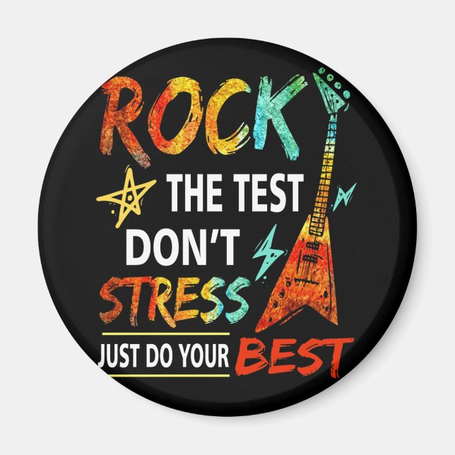 Sten Testdonet Stressar testdagen för testdagen Magnet (Framsidan)