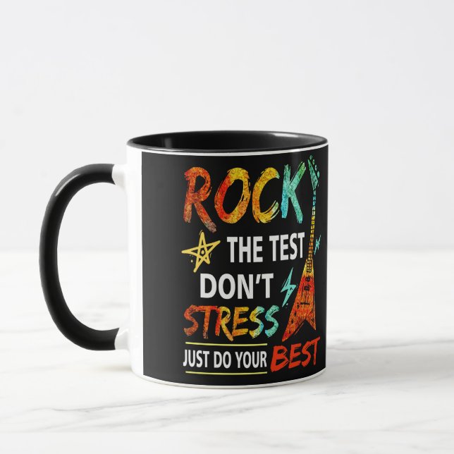 Sten Testdonet Stressar testdagen för testdagen Mugg (Vänster)