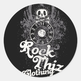 Sten Thiz Clothing Stickers Skull & Nummer Runt Klistermärke