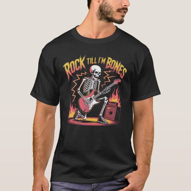 Sten till I'm Bones Skeleton Guitar T-Shirt (Framsida)