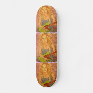 sten-tjejen som leker med elkrage skateboard bräda 20 cm