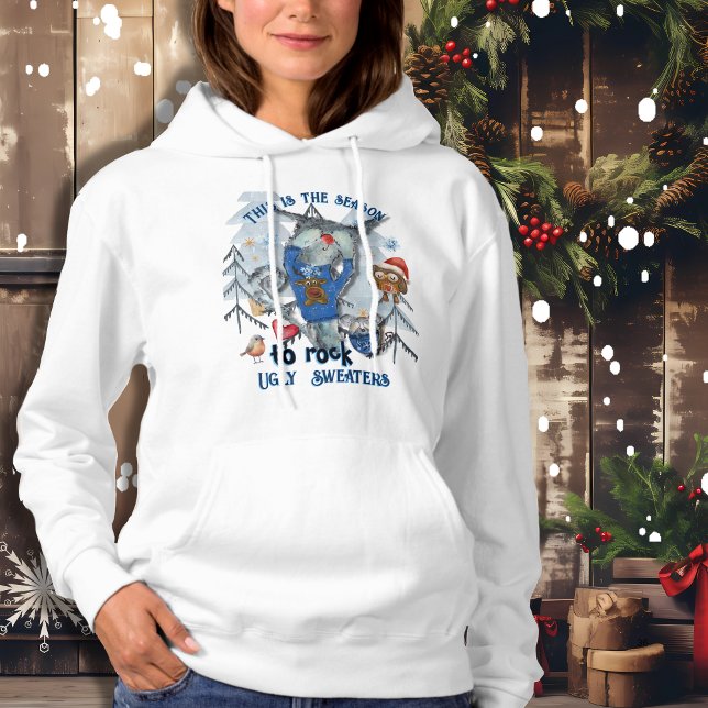 Sten Ugly Sweater Funny Cat & Mouse T Shirt (Rock Ugly Sweater Funny Cat & Mouse)