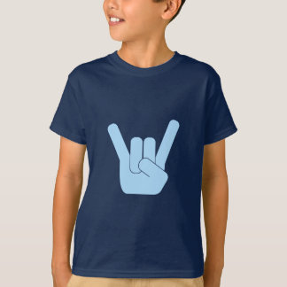 Sten undertecknar Lt. Blått Tee Shirt