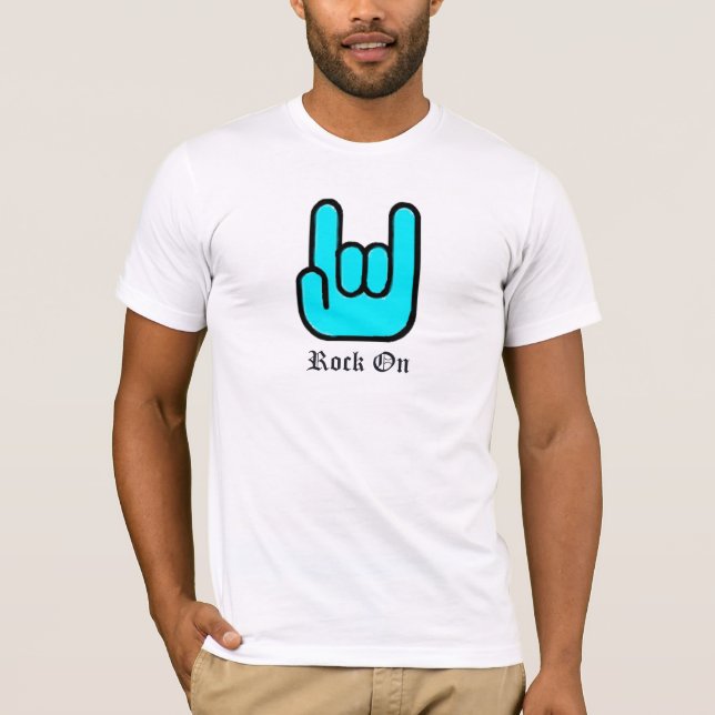 Sten undertecknar räcker manar utslagsplats tee shirt (Framsida)