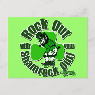 Sten ut med din Shamrock ut! Vykort