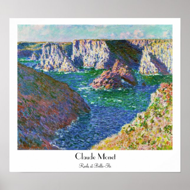 Sten vid Belle-Ile Claude Monet Poster (Framsidan)