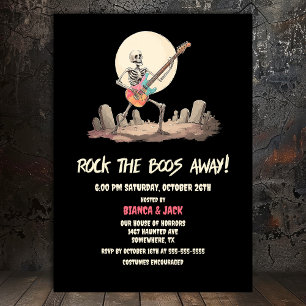 Sten vid Boos Away Skeleton Halloween fest Inbjudningar