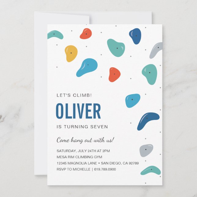 Sten vid Födelsedagsfest inbjudan (Framsida)