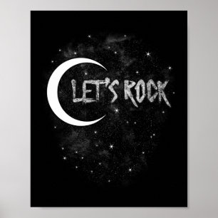 Sten vid Rockstjärnan Måne med ett förbud mot kons Poster