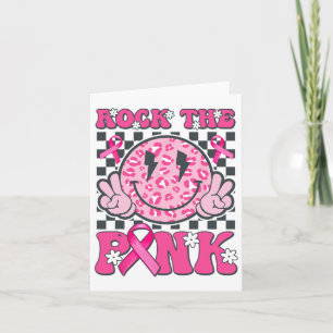 Sten vid Rosa Smile Ansikte Rosa Breast Cancer Awa Kort