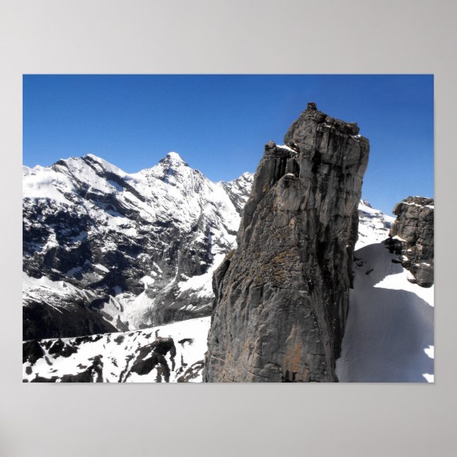 Sten vid Schilthorn-berget Poster (Framsidan)