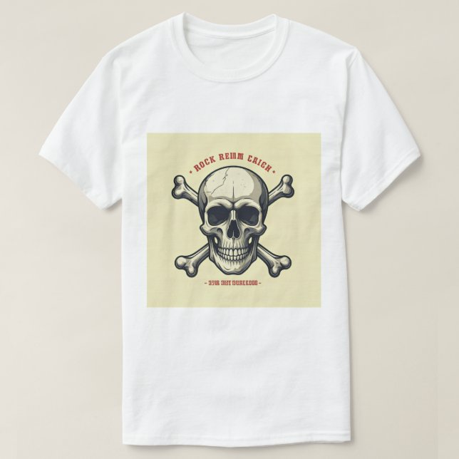 "Sten vid upproret: Fet Skull och Crossbone T-Shi T Shirt (Design framsida)