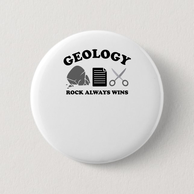 Sten Vinner Alltid - Rolig Geologisk Puns För Geol Knapp (Framsida)