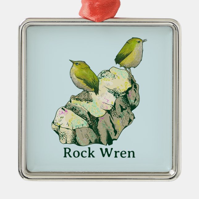 Sten Wren-fåglar Nya Zeeland Julgransprydnad Metall (Framsidan)