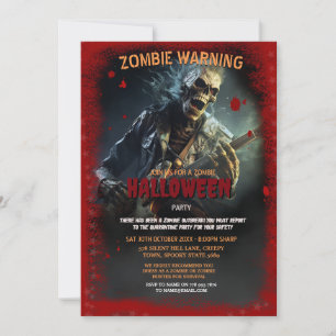 Sten Zombie Halloween fest Inbjudningar