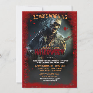Sten Zombie Halloween fest Inbjudningar