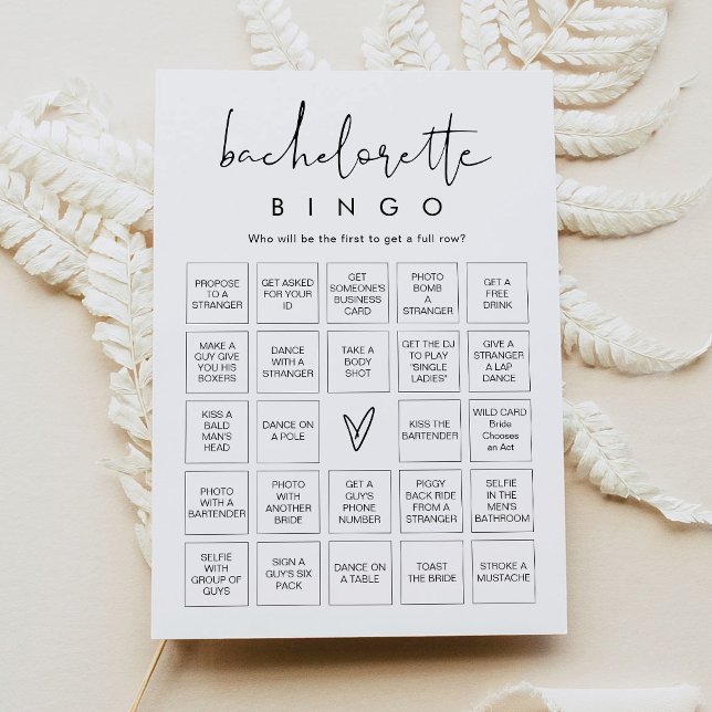 Stena Bachelorette Party Bingo Game Card Inbjudningar (Skapare uppladdad)