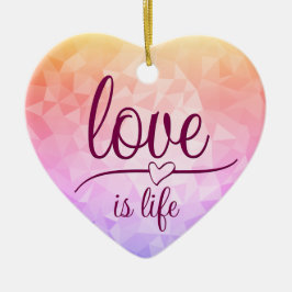 Stenande rödhjärtkeramiska prydnadsföremål julgransprydnad keramik