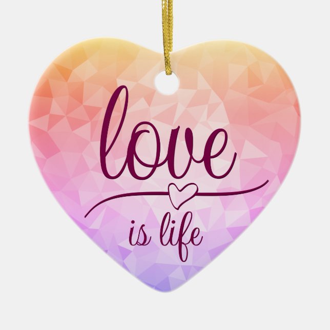 Stenande rödhjärtkeramiska prydnadsföremål julgransprydnad keramik (Framsidan)