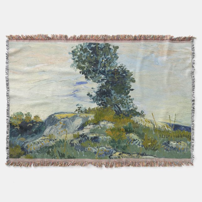 Stenar med ek, Van Gogh Oljemålning Filt (Framsidan)