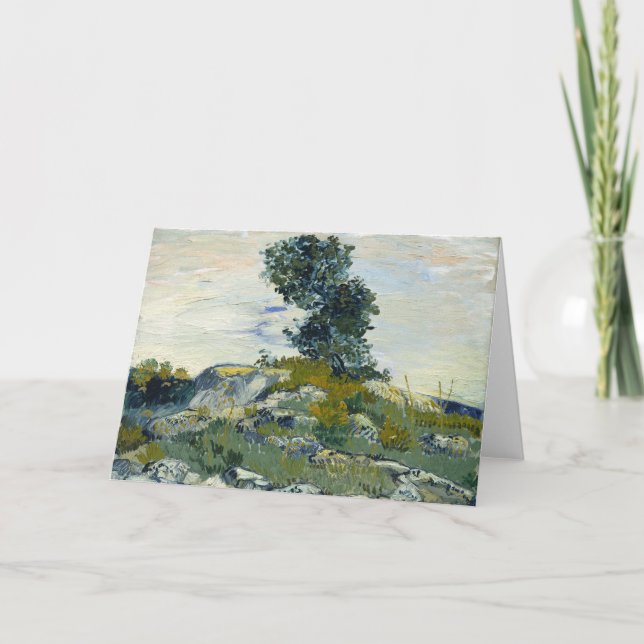 Stenar med ek, Van Gogh Oljemålning Kort (Framsida)