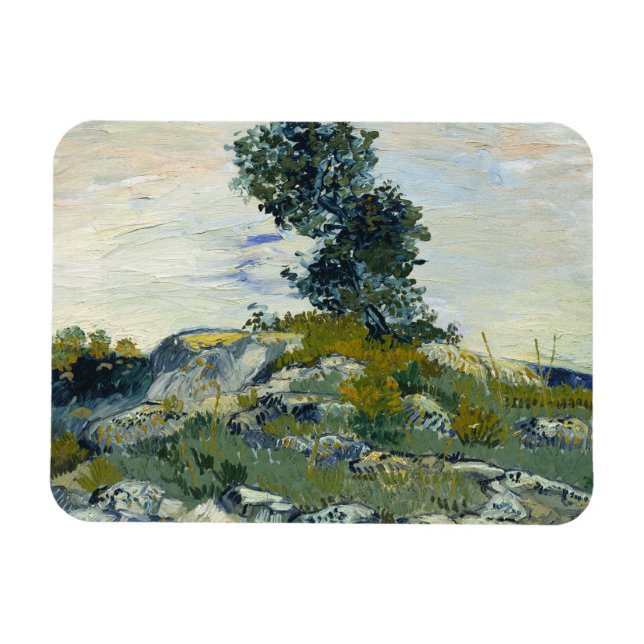 Stenar med ek, Van Gogh Oljemålning Magnet (Horisontell)