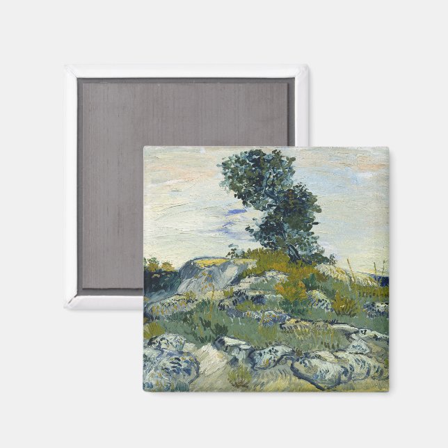 Stenar med ek, Van Gogh Oljemålning Magnet (Front/Back)