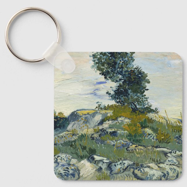 Stenar med ek, Van Gogh Oljemålning Nyckelring (Framsida)