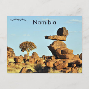 Stenar och träd i Namibia Vykort