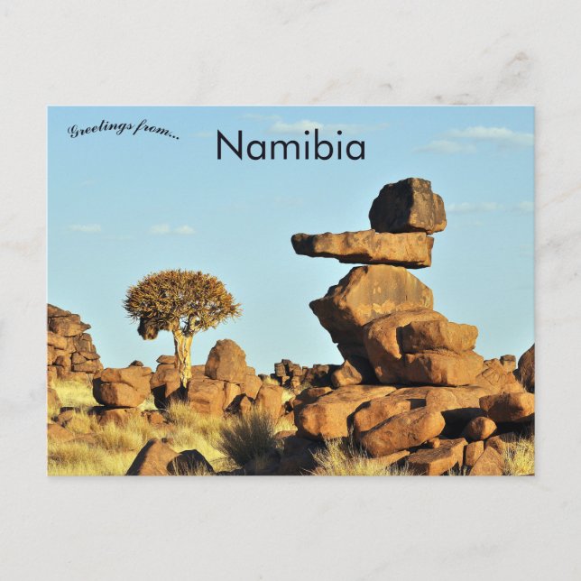 Stenar och träd i Namibia Vykort (Framsida)
