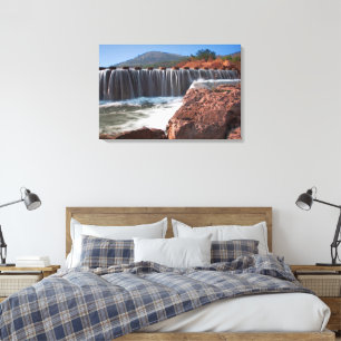 Stenar över vattenfall canvastryck