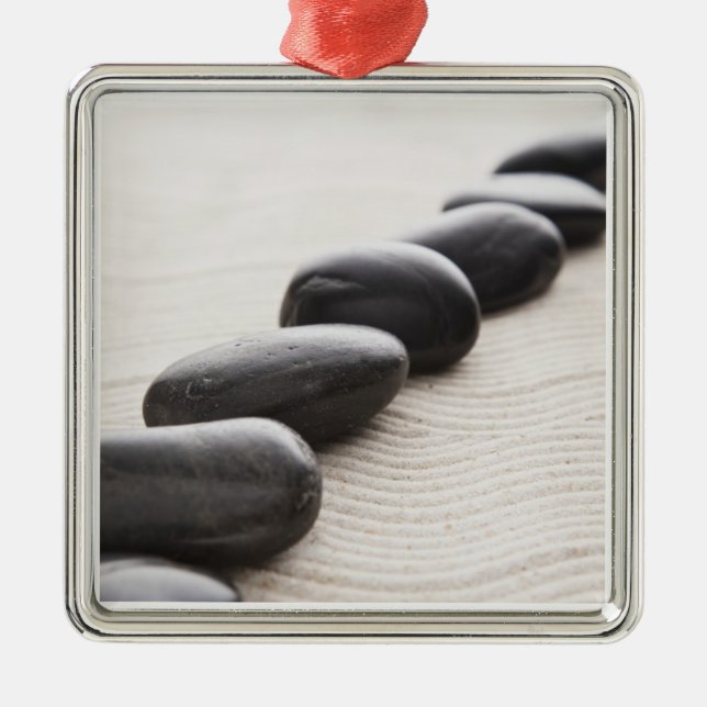 Stenar på sanden julgransprydnad metall (Framsidan)