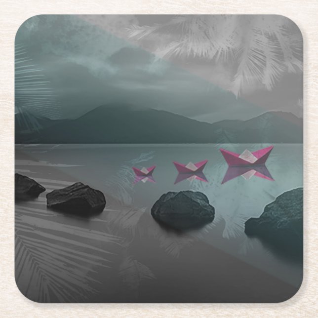 Stenar Underlägg Papper Kvadrat (Framsidan)