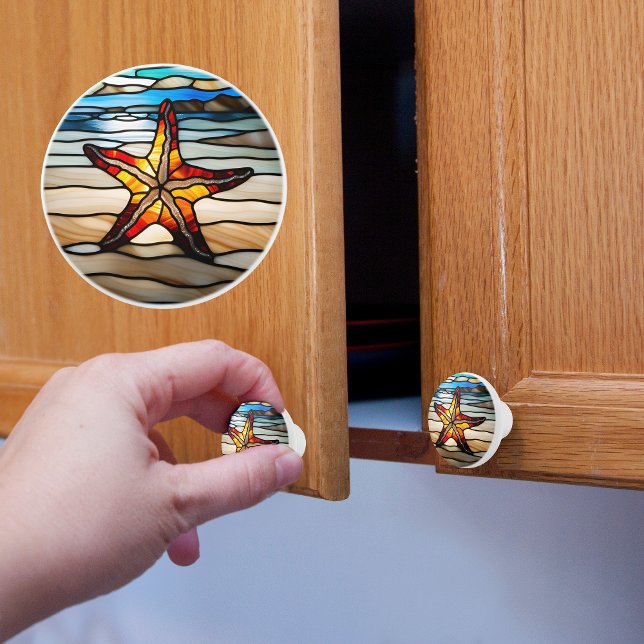 Stenat glas av Starfish Faux Knopp (Skapare uppladdad)