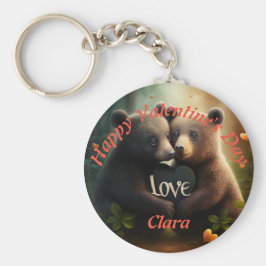 Stenbjörnar i kärlek kramper nyckelring