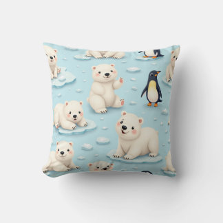 Stenbjörnar och penguiner av polar kudde