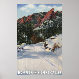 Stenblock Colorado - Flatirons i vinter Poster