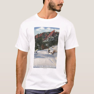 Stenblock Colorado - Flatirons i vinter Tee Shirt