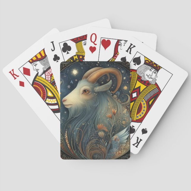 Stenbock Get Zodiak Astrologi Celestial Födelsedag Casinokort (Baksidan)