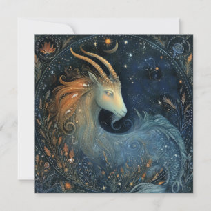 Stenbock Get Zodiak Astrologi Mystisk Födelsedag Kort